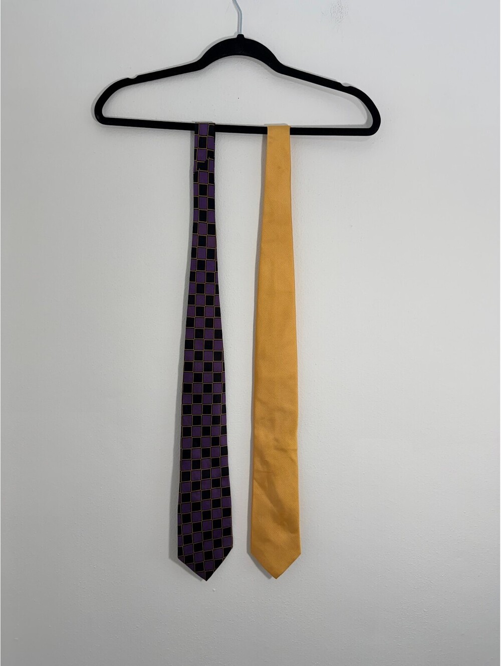 Paul Fredrick 100% Silk 2 Tie Geometric Purple Gold Men’s Neckties